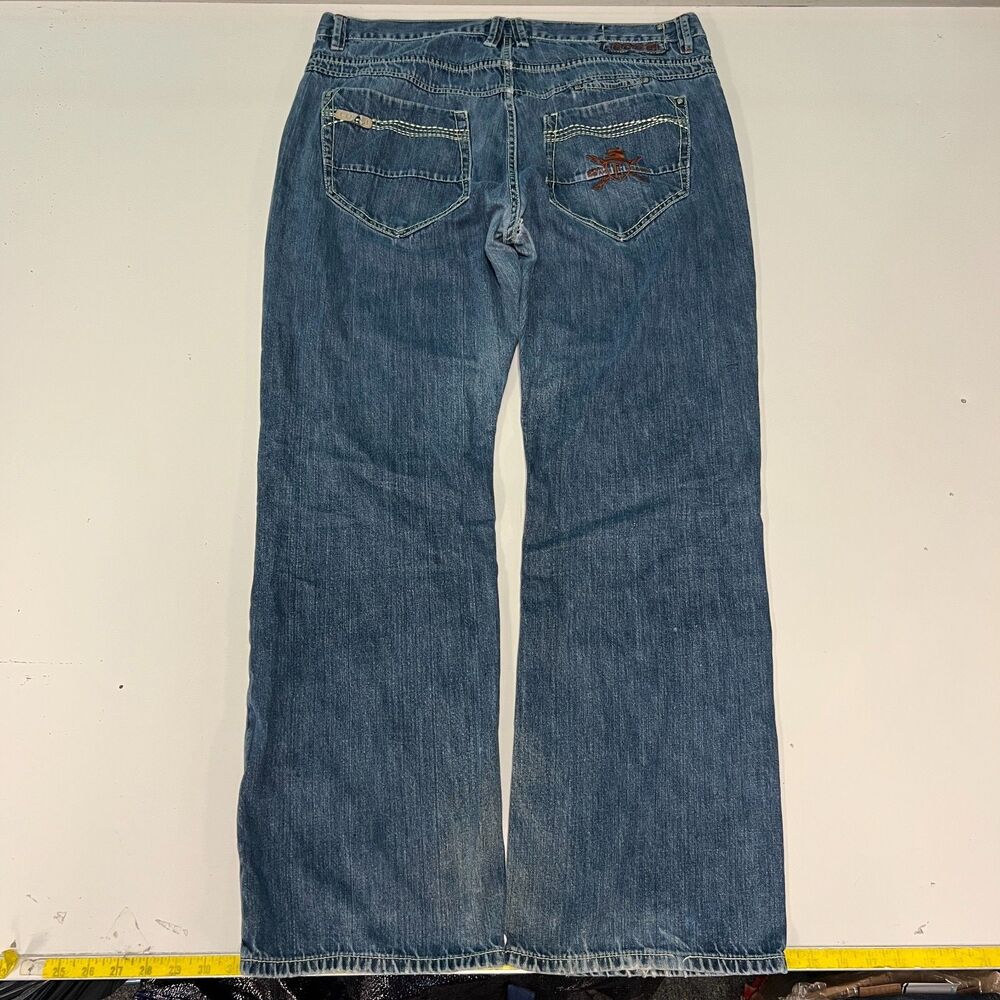 COOGI Vintage Y2K Baggy Jeans Mens W42 L35 Pony Fur Pocket Embroidered Logo